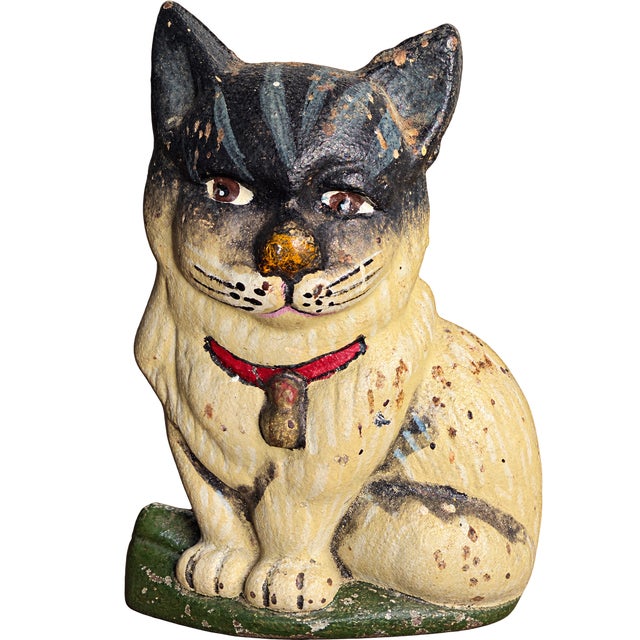 Miniature Cast Iron Cat Doorstop For Sale - Image 4 of 4