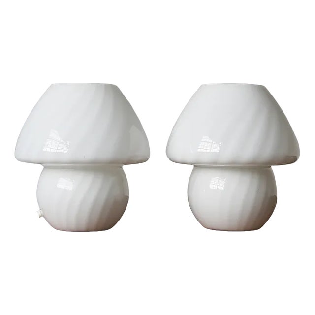Vintage Italian Mushroom Table Lamp, 1970s, Set of 2 For Sale