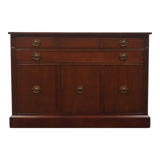 Vintage Antique Traditional Duncan Phyfe Style Solid Mahogany 50" Buffet Sideboard For Sale