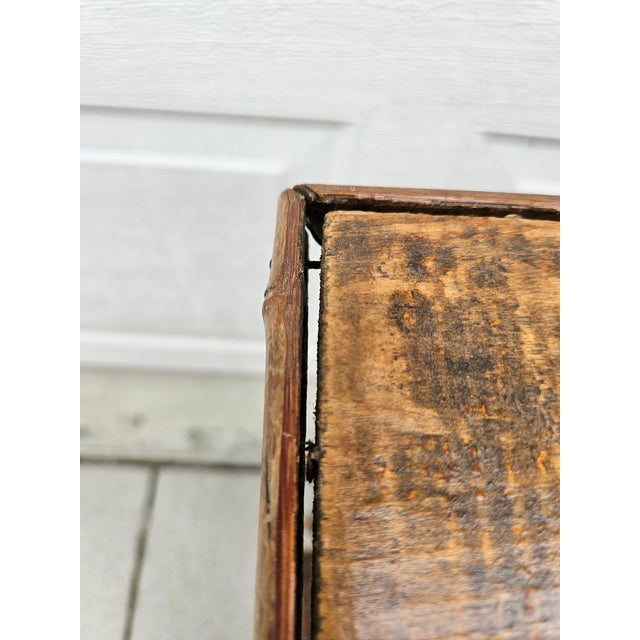 Weathered Burnt Bamboo Reed Side Table Plant Stand For Sale - Image 14 of 14