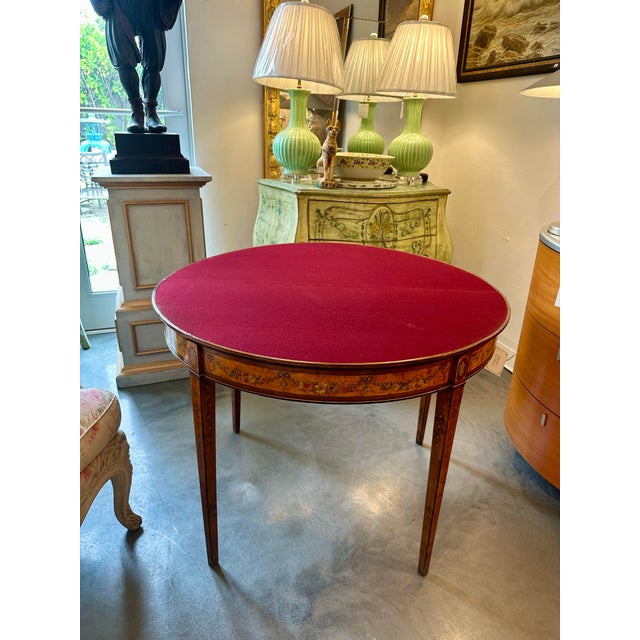 19th Century Adams Style Demilune Game Table For Sale In West Palm - Image 6 of 10