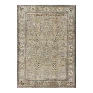 Vintage Turkish Sivas Rug With Floral Design in Earthy Neutrals 5'9 X 8'2 For Sale