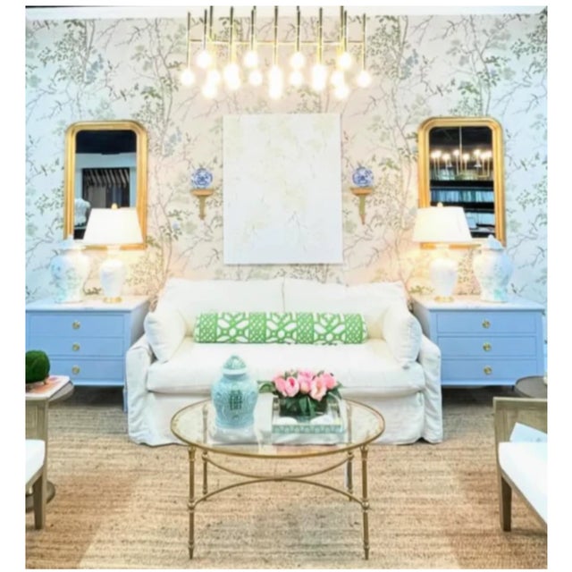 Blue Royal Nightstand With Statuary Marble Top For Sale - Image 8 of 8