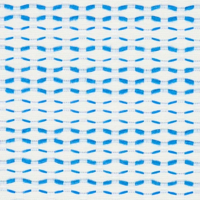 Contemporary Sample - Schumacher Branford Indoor & Outdoor Fabric in Blue For Sale - Image 3 of 3