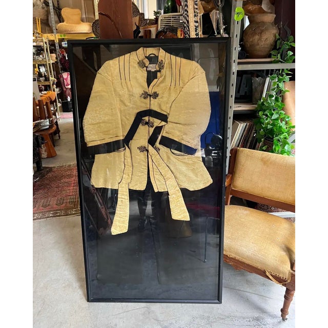 Asian Vintage Framed Asian Kimono Art Piece For Sale - Image 3 of 9
