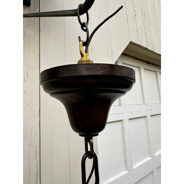 Vintage 8" Diameter Holophane Waffle Pattern Ball Shade With Vintage Copper Fixture For Sale In New York - Image 6 of 6