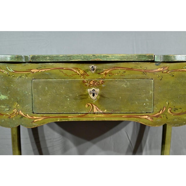 Small Louis XV Style Painted Oak Dressing Table, Late 18th Century For Sale - Image 14 of 18