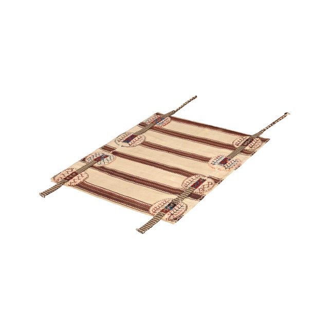 Hand woven in a wool flat weave originating from Turkey circa 1950-1960, this vintage Kilim rug vintage Kilim rug was...