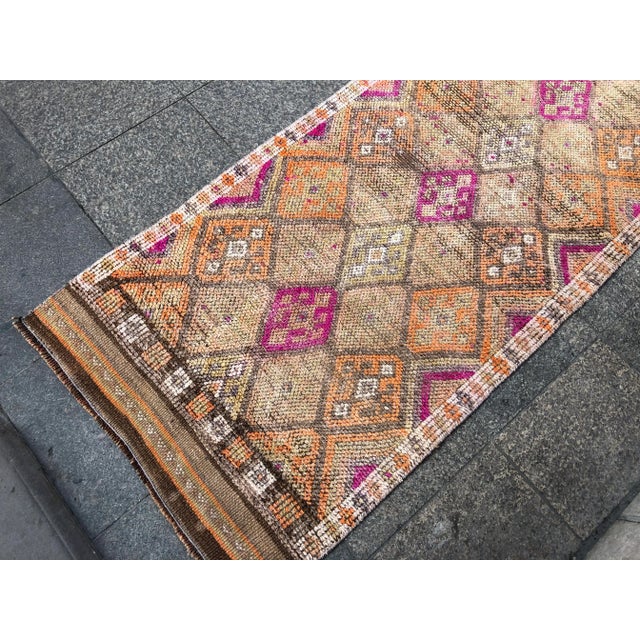 Vintage Tribal Handmade Hallway Runner- 2′10″ × 11′8″ For Sale - Image 9 of 11