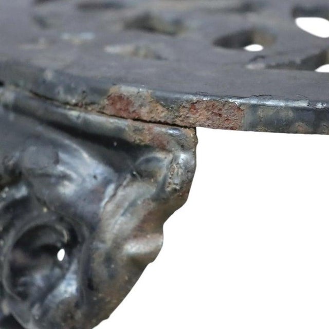 Metal 3 Antique Cast Iron Garden Side Tables/Stools C1920 For Sale - Image 7 of 8