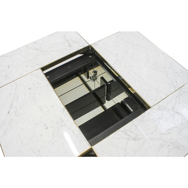 Marble and Brass Hidden Bar Coffee Table by Paul Michel, 1970s For Sale - Image 12 of 13