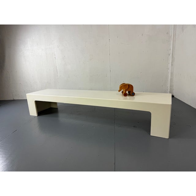 Space Age Modernist White Long Bench from Marc Berthier, 1970s For Sale - Image 6 of 8