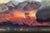 The artwork depicts a turbulent sky, filled with dynamic clouds that swirl in vibrant hues of purple, orange, and pink,...