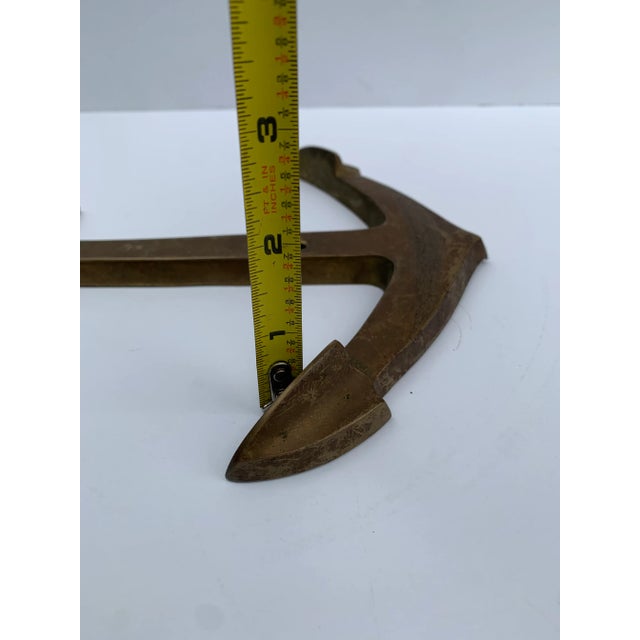 Metal Vintage Brass Nautical Anchor Wall Decal For Sale - Image 7 of 8