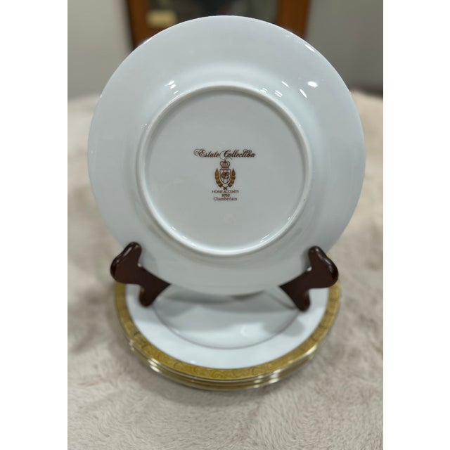 Traditional Late 20th Century Estate Collection Chamberlain Salad/Dessert Plates- Set of 4 For Sale - Image 3 of 3