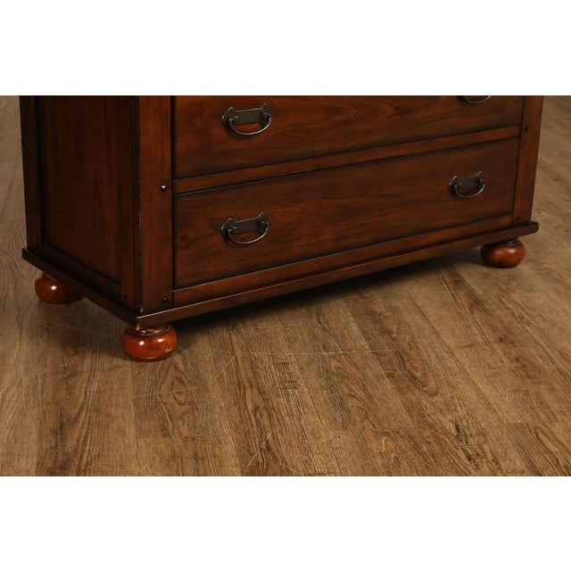 Brown Mission Style Media Chest With Open Storage For Sale - Image 8 of 18