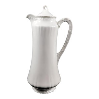 1900s Plain White Theodore Haviland Teapot With Lid For Sale