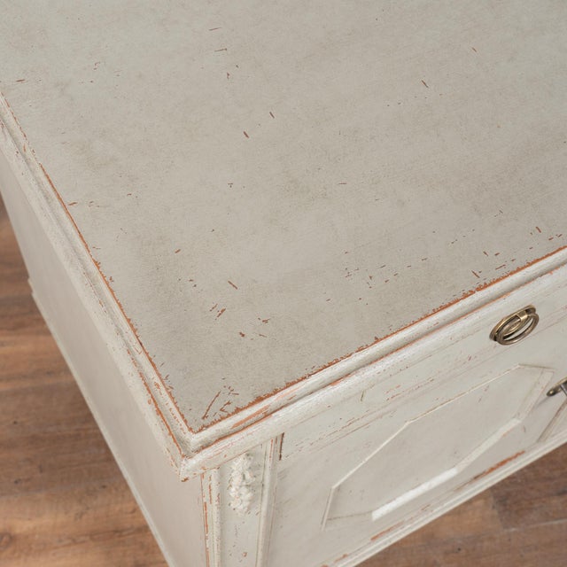 Wood Early 20th Century Swedish Gustavian Style Gray Painted Sideboard Buffet For Sale - Image 7 of 15
