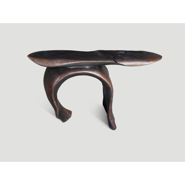 2010s Andrianna Shamaris Sculptural Mahogany Wood Console Table Or Desk For Sale - Image 5 of 5