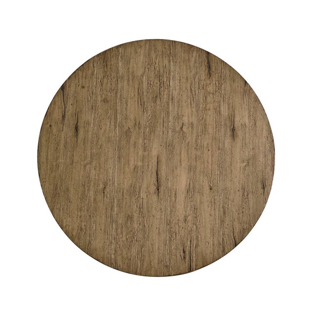 Rustic Round Pedestal Dining Table For Sale - Image 4 of 9