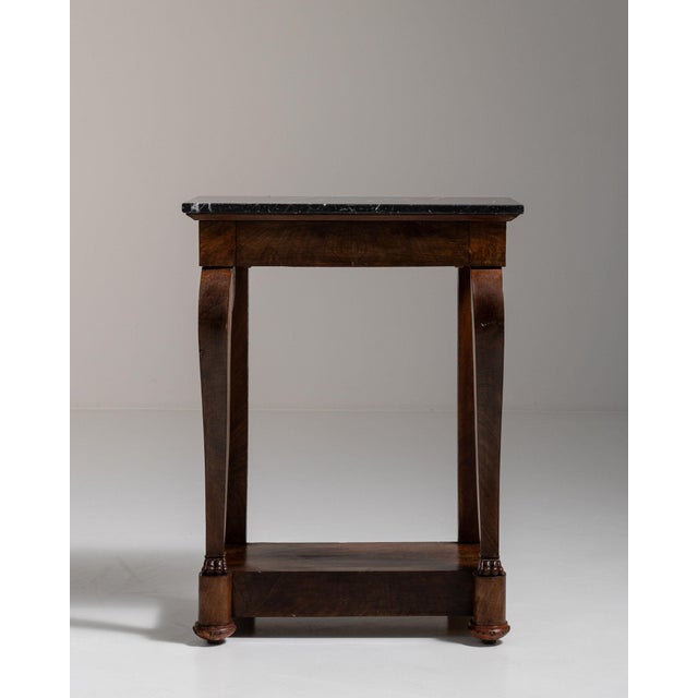 Wood 19th Century France Deep Ebony Black Ebonized Pedestal Side Table For Sale - Image 7 of 11
