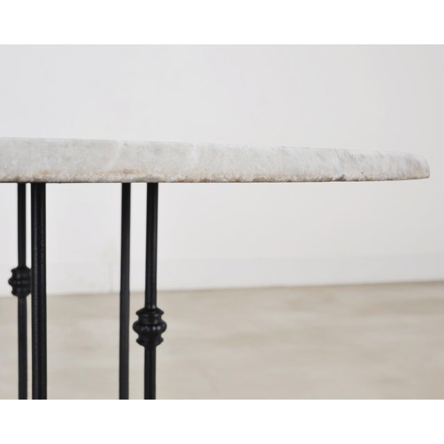 Italian Round Iron Carrara Marble Center or Garden Table For Sale - Image 12 of 15