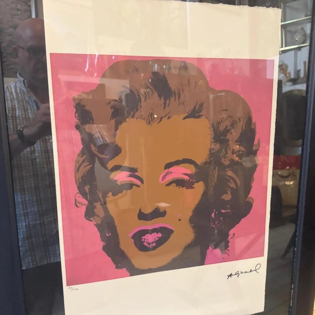 Pink A 21st Century Framed Pop Art Marylin Monroe 65/100 Lithography by Andy Warhol For Sale - Image 8 of 12