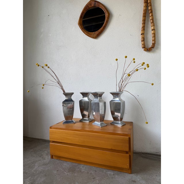 Vintage Vases in Aluminum, 1970s, Set of 4 For Sale - Image 6 of 18