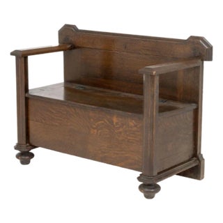 Arts & Crafts Oak Hall Bench, 20th C. For Sale