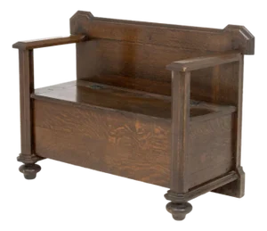 Arts & Crafts Oak Hall Bench, 20th C.