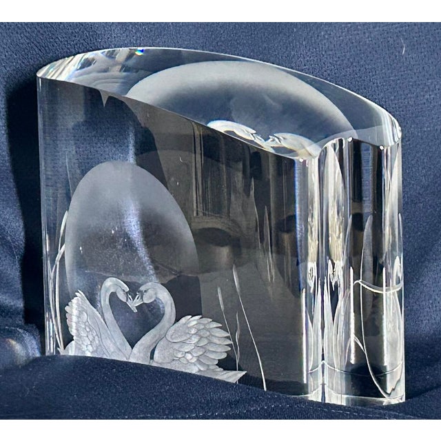 Transparent Vtg. Steuben Our Love Sculpture For Sale - Image 8 of 15