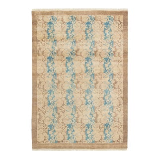 Mogul Collection Hand-Knotted Area Rug - Brown 4' 1" x 5' 10" For Sale