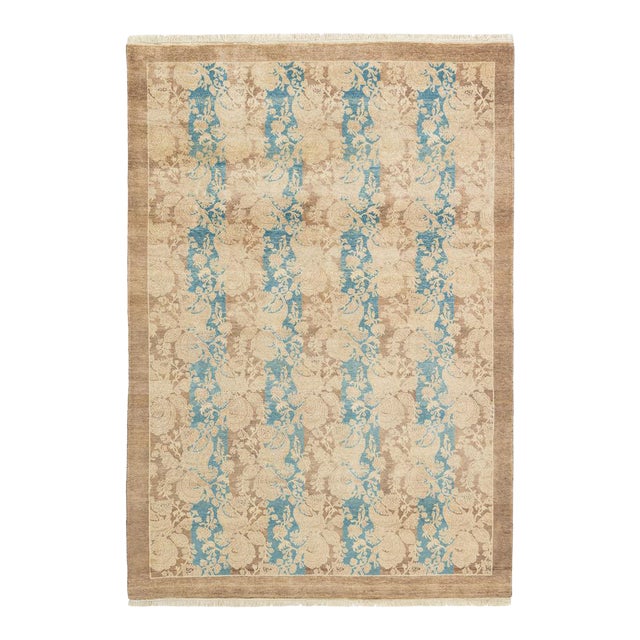 Mogul Collection Hand-Knotted Area Rug - Brown 4' 1" x 5' 10" For Sale