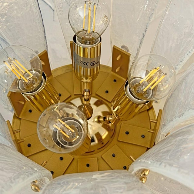 Gold Iridescent Murano Glass and Brass Palm Tree Floor Lamp, 2000 For Sale - Image 8 of 10