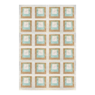 Color Study Handwoven Wool Flatweave 9' x 12' Rug - Silver Lake For Sale