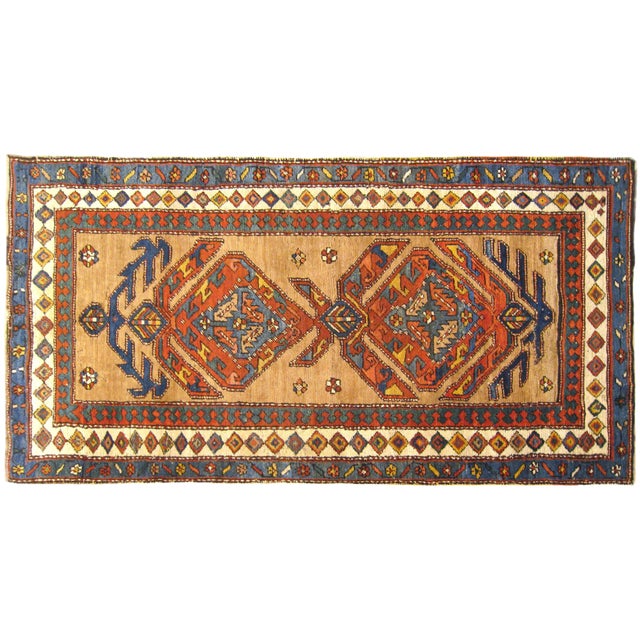 1900s Antique Persian Camel Hair Serab Oriental Rug-3’7’x7’5" For Sale