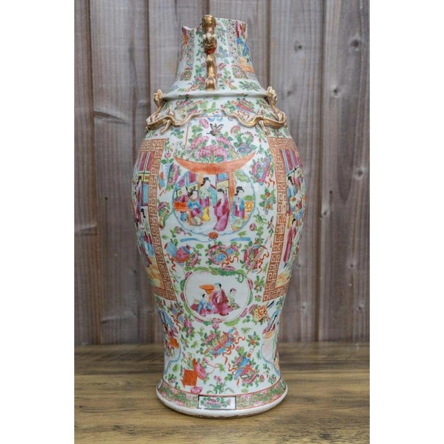 19th Century Antique Chinese Qing Dynasty Famille Rose Porcelain Vase, 1800s For Sale - Image 5 of 18