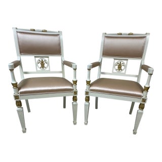 Pair of Dorothy Draper for Kindel Forum Chairs- Hollywood Regency Armchairs For Sale