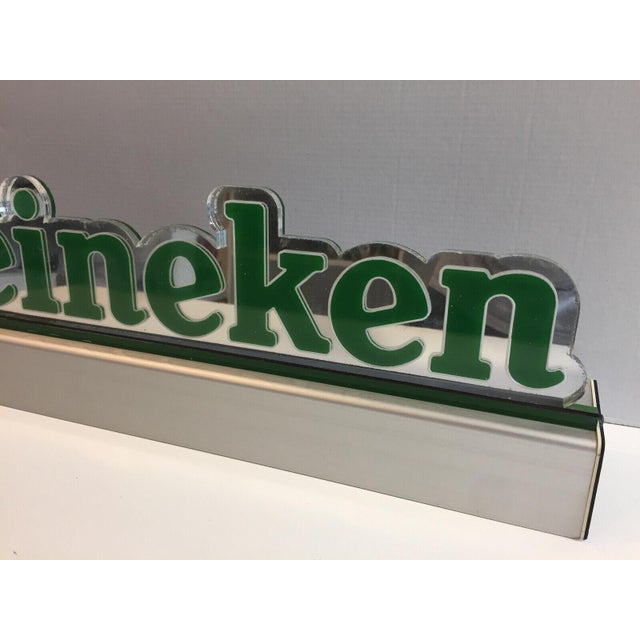 Green Illuminated Advertising Sign frm Heineken, 1980s For Sale - Image 8 of 11