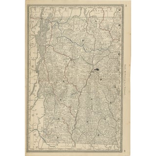 Antique Vermont Map by Rand McNally, 1888 For Sale