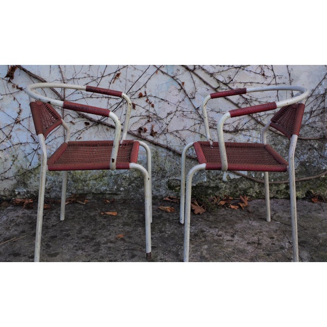 Red Set of Chairs, 1950s For Sale - Image 8 of 8