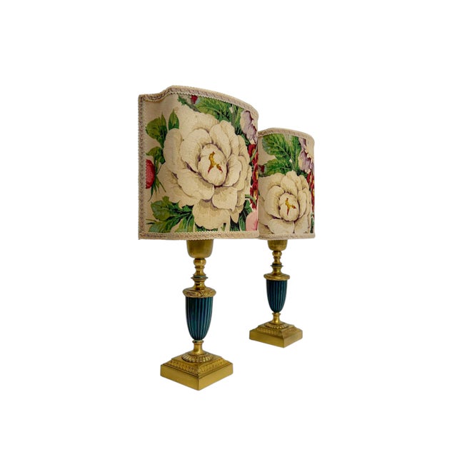 Table Lamps in Brass and Green Metal by Einar Bäckström, 1950, Set of 2 For Sale - Image 4 of 13
