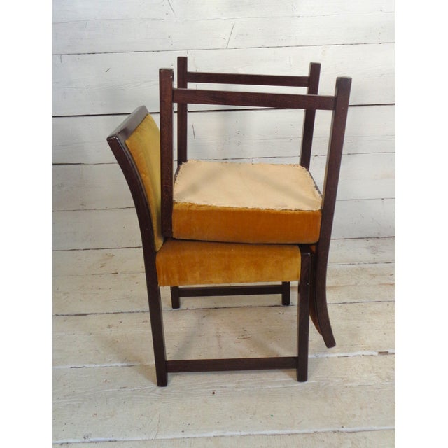 Chairs in Beech and Gold Silk Velvet, 1980s, Set of 4 For Sale - Image 10 of 16
