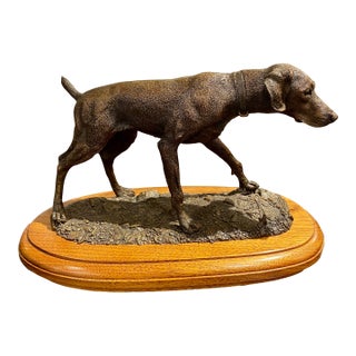 Bronze Pointer Hunting Dog Sculpture by Parton, 1992 — Limited Edition For Sale