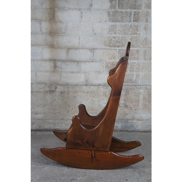 1970s American Country Pine Childs Rocking Chair For Sale - Image 4 of 12