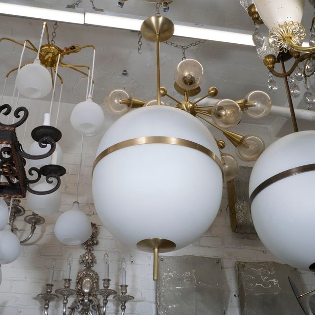 Contemporary Ovoid opaline glass pendant by Spark Interior For Sale - Image 3 of 7