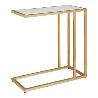 Regina Andrew Echelon Sofa Hugger Table in Natural Brass For Sale