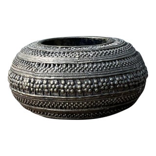 Vintage Engraved Brass Bowl For Sale