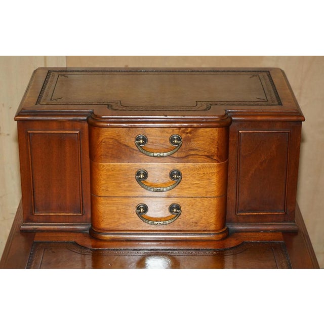 Leather Side End Book Tables with Drawers, Set of 2 For Sale - Image 5 of 18