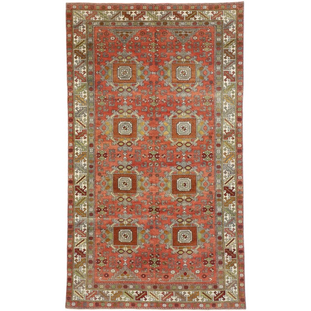 Mid 20th Century Vintage Turkish Oushak Gallery Rug 05'09 X 09'10 For Sale - Image 9 of 10